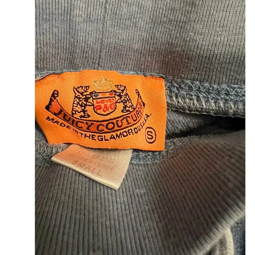 Vtg Y2K Juicy Couture Low Rise Blue Velour Flared Track Pants S Snap Pocket